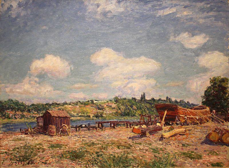 Alfred Sisley Boatyard at Saint-Mammes oil painting image